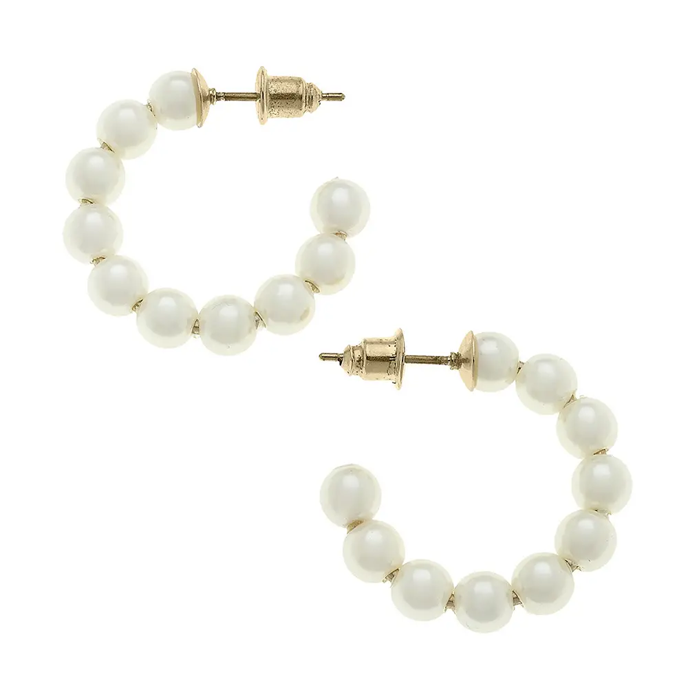 Demi Hoop Earrings In Ivory Pearl