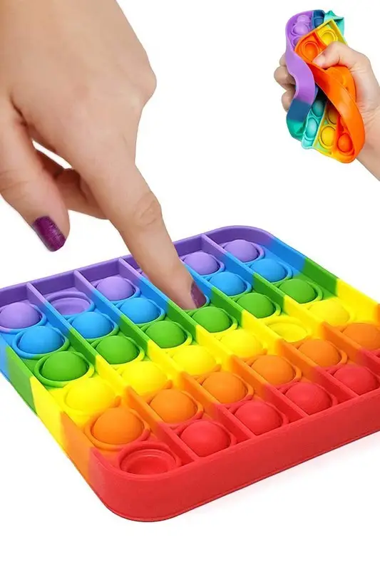 Push Pop SQUARE Bubble Fidget Toy Multi Color – Vivid Hue Home