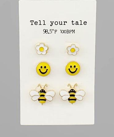 Bee Happy Earring Set
