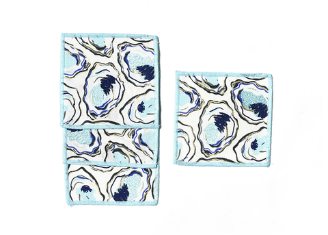 Oyster Print Cocktail Napkins, Set of 4