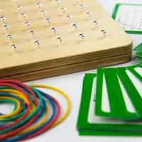Montessori Toy for Kids - Wooden Geoboard with Rubber Bands