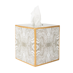 Faux Bois Enameled Tissue Box