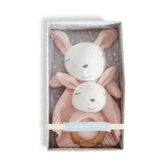 Bunny Snuggle and Rattle Set