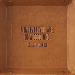 Inspirational Leather Desk Tray,  3 Assorted Quotes