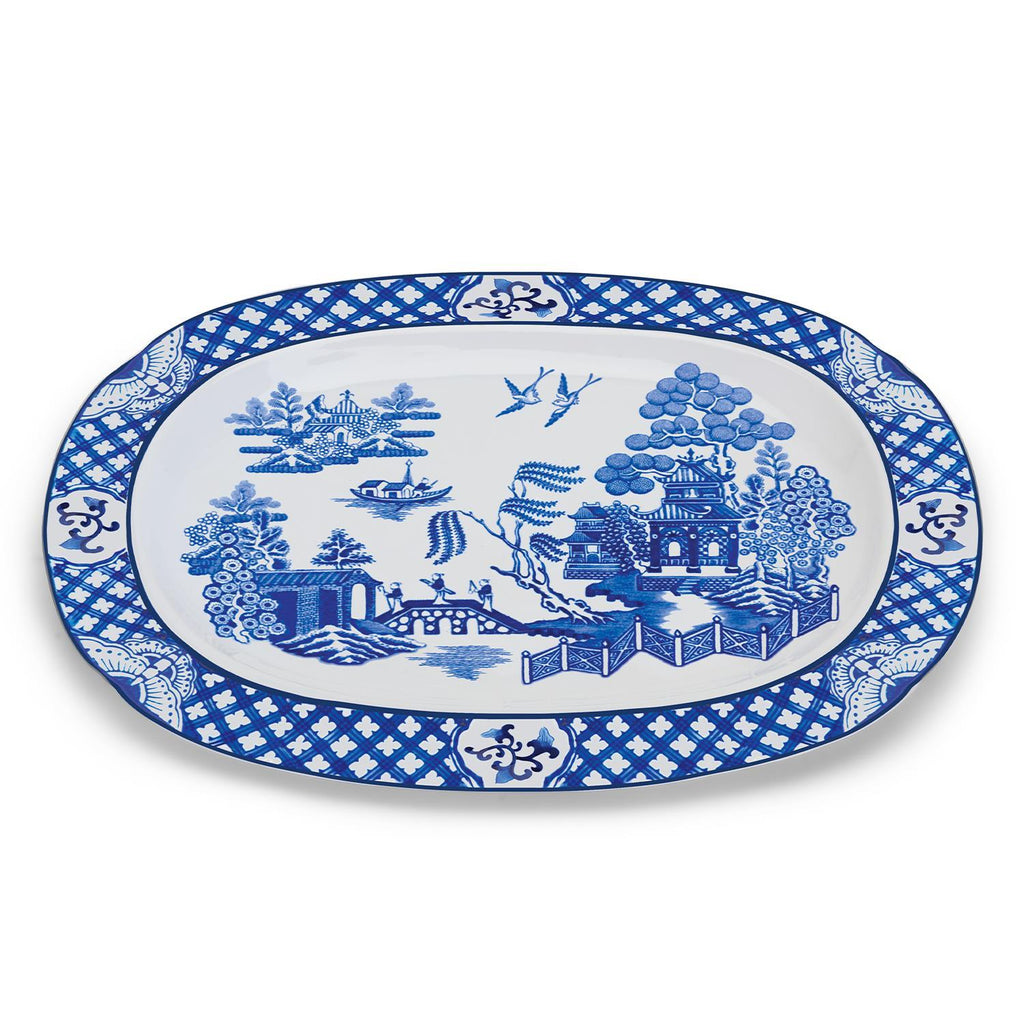 Blue Willow Serving Platter (dishwasher safe) - Porcelain