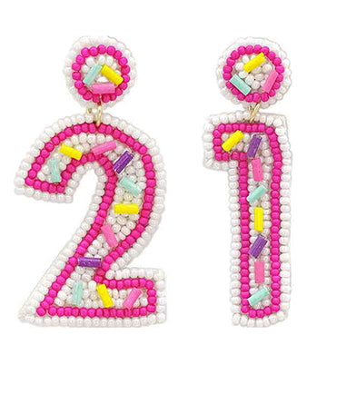 Happy 21 Birthday Earrings