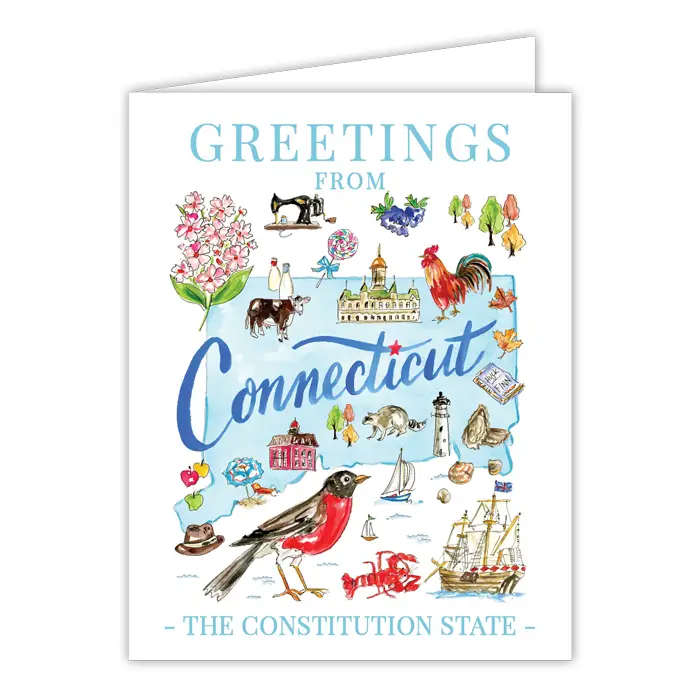 Connecticut Handpainted Icons Greeting Card