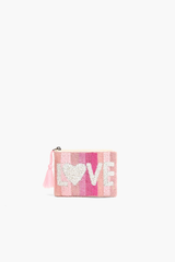 Love Stripe Beaded Coin Purse
