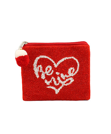 Be Mine Beaded Coin Pouch