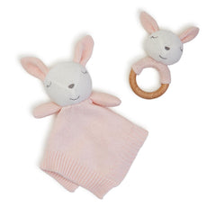 Bunny Snuggle and Rattle Set