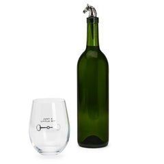Just a Bit Stemless Wine Glass w/Bottle Stopper