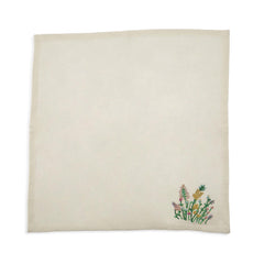 Wild Flowers Set of 4 Cloth Napkins with Hand-Embroidered Accents - Cotton