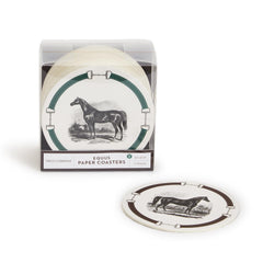 EQUUS SET OF 24 HEAVYWEIGHT PAPER COASTERS IN GIFT BOX