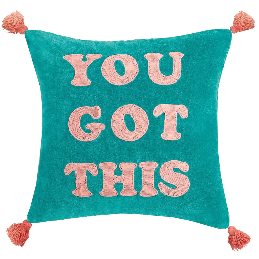 You Got This Tassels Embroidery Pillow