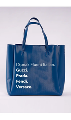 Fluent Italian (Indigo Blue) Modern Vegan Tote
