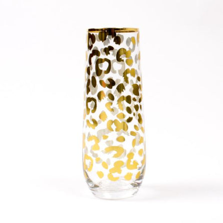Leopard Champagne Stemless Glass (per glass)